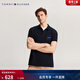 Tommy Hilfiger【透氣舒適】春夏男裝純棉珠地網(wǎng)眼絨面字母翻領(lǐng)短袖T恤POLO 深藏青DW5 L （推薦：150-165斤）