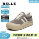 百麗（Belle）撞色厚底板鞋女冬季新款商場(chǎng)同款高幫大頭休閑鞋E6X1DDM5 灰色 35 (225mm)