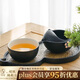 萬(wàn)仟堂一壺一杯快客杯女士便攜式陶瓷單人辦公室泡茶具送禮梅花客黑鐵釉