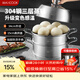 美廚（MAXCOOK）蒸鍋全304不銹鋼34cm三層蒸鍋感溫復底湯鍋 燃氣電磁爐通用MCZ767