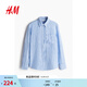 H&M女裝襯衫2025夏季新款時(shí)尚透氣松馳感亞麻襯衫有領(lǐng)上衣1219107 藍色/條紋 XS 155/80