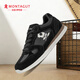 夢(mèng)特嬌（MONTAGUT）男鞋春夏新款潮流透氣頭層牛皮運動(dòng)休閑鞋防滑軟底老爹跑步鞋子男 黑色(皮鞋碼) 41