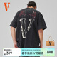 VLONE春夏男女同款提線(xiàn)木偶大LOGO重磅短袖純棉個(gè)性潮流T恤 VLTE24003黑色 L