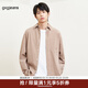 gxgjeans男裝長(cháng)袖襯衫2024年春季翻領(lǐng)卡其色彩色條紋襯衣 卡其條 M 170