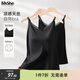 MsShe【天絲棉】大碼女裝2026新款胖mm網(wǎng)紗帶胸墊內搭吊帶背心女 黑色現貨 3XL 建議：160-180斤