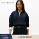 Tommy Hilfiger秋冬女裝美式潮流運動(dòng)休閑風(fēng)字母印花半拉鏈立領(lǐng)套頭衛衣 藏青色DW5 XS