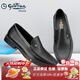金利來(lái)（Goldlion）男鞋商務(wù)休閑鞋秋季套腳一腳蹬樂(lè )福鞋頭層牛皮單鞋鴕鳥(niǎo)紋皮鞋男士 黑色 39