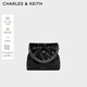 CHARLES&KEITH鏈條單肩腋下托特包流浪包包女包女友生日禮物CK2-20671559 Noir黑色 M