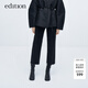 edition牛仔褲女冬新款黑色九分直筒褲顯瘦顯腿直微彈鉛筆褲 牛仔黑色K03 S (26)