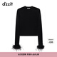 DZZIT地素毛衫長(cháng)袖春秋季時(shí)尚通勤休閑風(fēng)修身設計感小眾女 黑色 XS