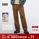 森馬（Semir）休閑褲男工裝褲寬松直筒褲子秋季戶(hù)外長(cháng)褲純棉松緊腰101524127112