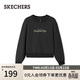 斯凱奇（Skechers）春季早春女圓領(lǐng)衛衣休閑風(fēng)寬松上衣長(cháng)袖白色打底衫L425W070