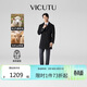 威可多（VICUTU）男士大衣舒適毛呢大衣商務(wù)休閑外套VBS22341306 黑色 180/100B 