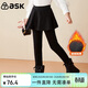 ASK JUNIOR女童褲子2025冬裝加絨加厚保暖打底褲休閑兒童裙褲 黑色 120