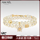 AWNL【伊能靜同款】雪花北歐M隕石黃水晶疊戴手鏈女送女友生日禮物 【品牌禮盒】雪花黃水晶-套鏈款 XS碼 推薦手圍13-14cm