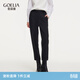歌莉婭黑色長(cháng)褲女冬季穿搭針織褲子高腰鉛筆褲1EDJ1I53A 50B灰黑色 28