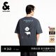 杰克·瓊斯（JACK&JONES）男裝26年純棉短袖T恤男士夏季潮流寬松卡通熊貓印花情侶半袖t恤 E44黑砂色-1 XL 185寬松版，建議拍小一碼
