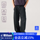 藍岐NothommeBLUE戶(hù)外彎刀機能闊腿褲吸濕排汗直筒工裝運動(dòng)長(cháng)褲男 黑灰色 L