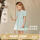 英氏（YEEHOO）女童連衣裙夏季短袖純棉碎花裙新中式女寶裙子2025新款公主裙 復古梨枝 110 cm