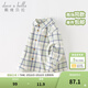 戴維貝拉（DAVE＆BELLA）童裝男襯衣兒童襯衫男童長(cháng)袖春裝寶寶衣服春秋上衣大童格子打底衫 藍綠格【DB3224618-A】 150 （建議身高140-150cm）