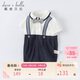 davebell戴維貝拉童裝2022夏裝新生兒爬服嬰兒男寶寶連體衣洋氣哈衣DB2220946藏青色90cm