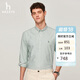 哈吉斯（HAZZYS）男裝牛津紡豎條紋長(cháng)袖襯衫ASCZK1BCF18 綠色GR 180/100A50
