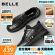 百麗（Belle）高幫休閑皮鞋男冬新牛皮厚底商務(wù)運動(dòng)板鞋A2191DM5 黑色-單里 40 (250mm)