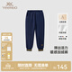 英氏（YEEHOO）兒童褲子秋季不倒絨束腳褲男童女童褲子長(cháng)褲休閑褲 活力藍【簡(jiǎn)約款】 120 cm 推薦身高108-120cm