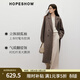 紅袖（hopeshow）100%綿羊毛呢外套2025冬季新款女裝【匠心】高端氣質(zhì)感雙面呢大衣 拉格比褐033 M