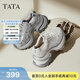 他她（TATA）厚底女鞋網(wǎng)面鞋子春秋新新款時(shí)尚休閑鞋百搭增高老爹鞋CZX02AM6 灰/銀 36