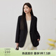纖莉秀春裝新款大碼女裝胖mm高級感氣質(zhì)通勤百搭彈力舒適純色西裝4133 黑色 2XL