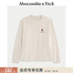 Abercrombie & Fitch【經(jīng)典棉質(zhì)T】美式創(chuàng  )意圖案LOGO長(cháng)袖T恤上衣25秋男裝123-5260 奶油白 L (180/108A)