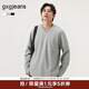 gxgjeans男裝 加厚磨毛口袋設計寬松圓領(lǐng)長(cháng)袖T恤男 25秋冬熱賣(mài) 麻灰色 春秋款 M (170)