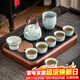瓷牌茗茶具官窯水墨觀(guān)山茶具整套高檔陶瓷功夫泡茶器套裝開(kāi)片可養茶壺蓋碗 官窯水墨觀(guān)山提梁壺6杯10件+茶盤(pán)