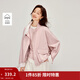 茵曼（INMAN）粉色花苞立領(lǐng)夾克外套2026春季女裝新款落肩袖寬松短款上衣  皮粉色 L