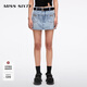 MISS SIXTY2025夏季新款牛仔短褲女配腰帶裙褲復古顯高顯瘦設計感 淺藍 M