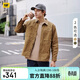 CAT卡特秋新款男士拼接復古工裝對稱(chēng)貼袋長(cháng)袖印花襯衣
