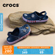 CROCS卡駱馳貝雅卡駱班洞洞鞋輕便耐磨拖鞋一腳蹬休閑鞋|205089 深藍/辣椒紅-4CC 41 /42(260mm)