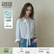 Teenie Weenie小熊女裝天絲棉襯衫春季領(lǐng)帶氣質(zhì)通勤時(shí)尚潮流襯衣上衣 白色 S