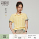 Teenie Weenie小熊針織T恤女裝夏季清新多巴胺時(shí)尚翻領(lǐng)短袖 黃色 M