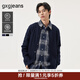 gxgjeans男裝 多色絞花毛衣含羊毛休閑保暖針織衫外套男25秋新品 藏青色 L (175)