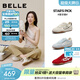 百麗（Belle）星空糖德訓鞋女26夏新款商場(chǎng)舒適薄底阿甘運動(dòng)休閑鞋F4H1DBM6預售 米色 37