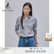 beanpole【新年禮物】  女士知識分子風(fēng)時(shí)尚日常通勤商務(wù)休閑優(yōu)雅條紋襯衫 藏青色 S 160/84A