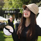 趣木也可扎高馬尾防曬帽女夏季百搭顯臉小可掛口罩空頂遮陽(yáng)鴨舌帽太陽(yáng)帽 米色升級款 可掛口罩