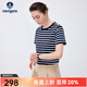 Navigare意大利小帆船短袖T恤女夏季純棉條紋體恤衫時(shí)尚顯瘦圓領(lǐng)百搭汗衫 海軍藍/白 L