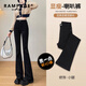 RAMPAGE高品質(zhì)微喇叭牛仔褲女2025夏季薄款彈力高腰顯瘦輕奢時(shí)尚褲子女 黑色長(zhǎng)褲【高品質(zhì)】 XL