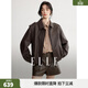ELLE復古美拉德短款皮衣外套女2026春季新款高級感通勤時(shí)髦上衣 咖色 【預售】 S