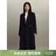 自巧（ZIQIAO）小個(gè)子正肩100%全羊毛雙面呢大衣女2023冬季新款毛呢西裝外套 星空黑 （100%綿羊毛） XS (2碼) 拍前請聯(lián)系客服確認尺碼