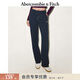 Abercrombie & Fitch【經(jīng)典直筒】經(jīng)典小麋鹿圖案美式抓絨衛褲25秋冬女裝147-5165 海軍藍 M (165/76A) 偏大偏長(cháng)，建議小一碼