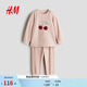 H&M春季童裝男嬰女?huà)胱ソq睡衣套裝1113293 淺粉色/櫻桃 110 110/56 (3-4Y)